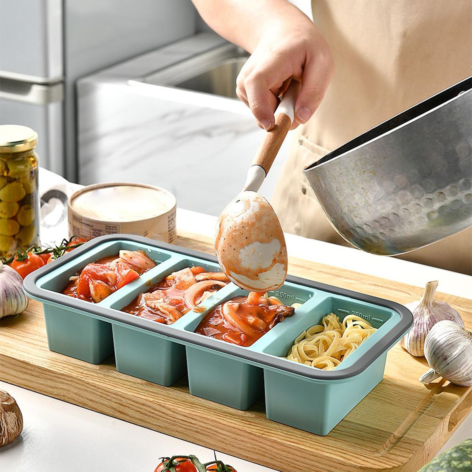 Meal Prep Menu - Silicone Freezer Tray Mold with Lid