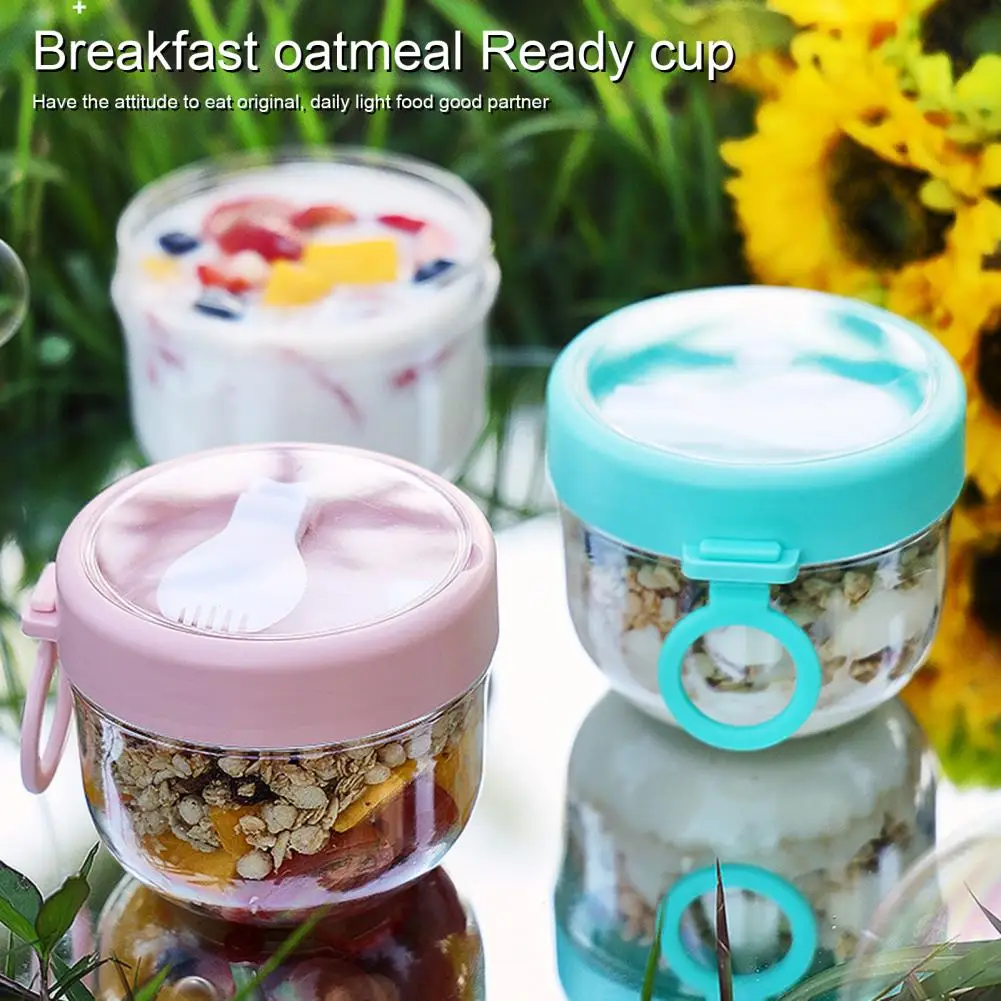 Meal Prep Kit - 600ml Oatmeal Cup Airtight Lid Thickened