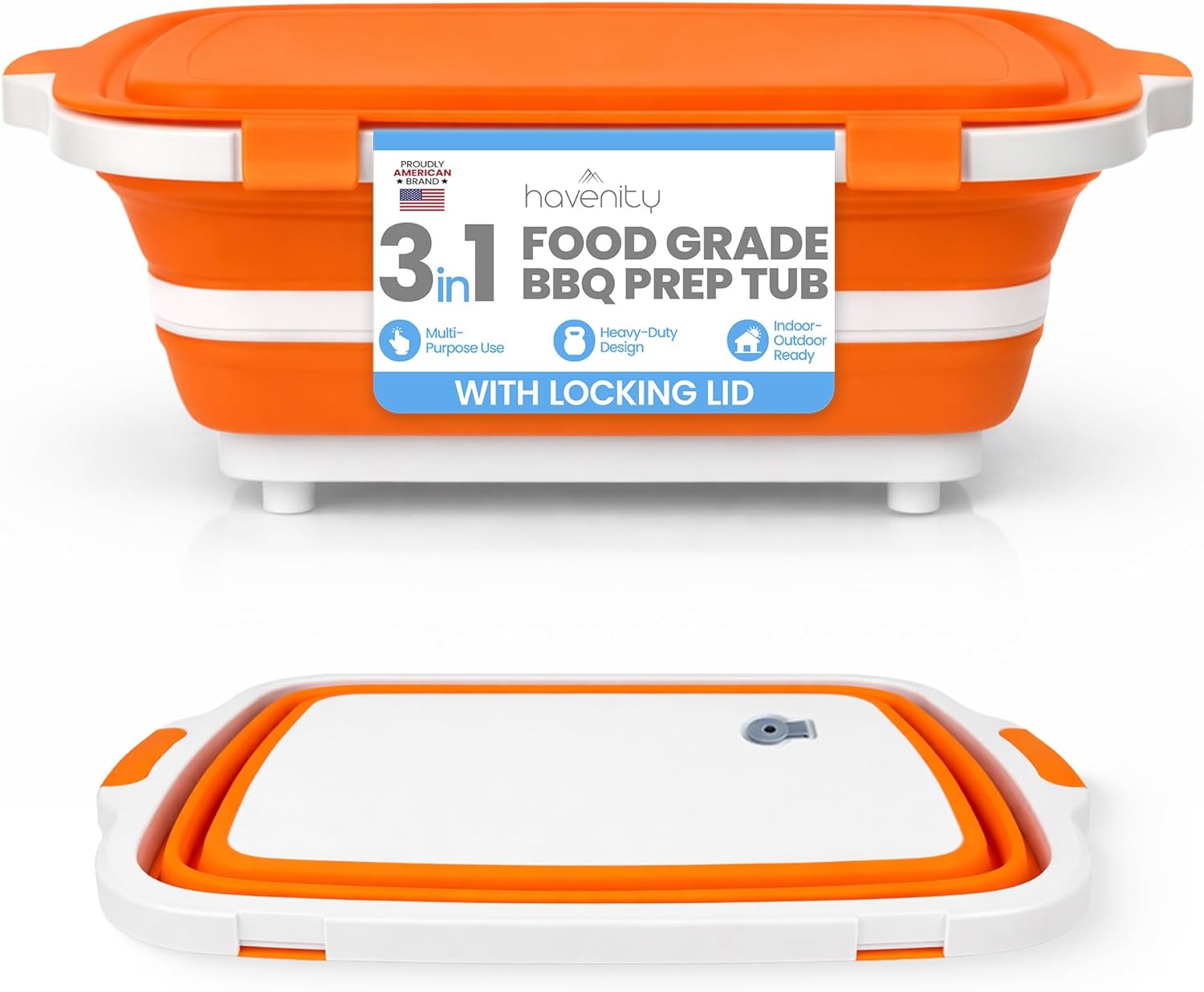 Meal Prep For Cutting - 8L Collapsible BBQ Prep Tub with