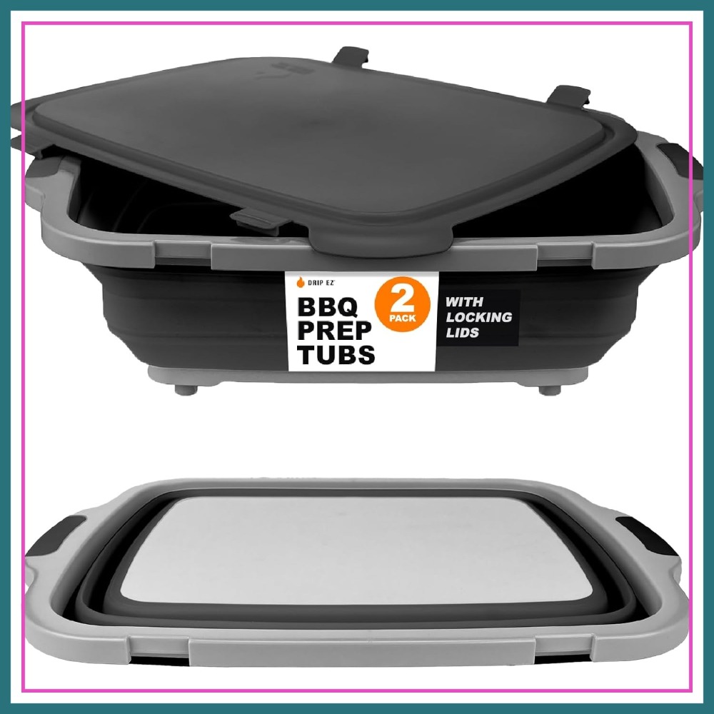 Meal Prep For Cutting - Collapsible BBQ Prep Tubs 2-Piece Set