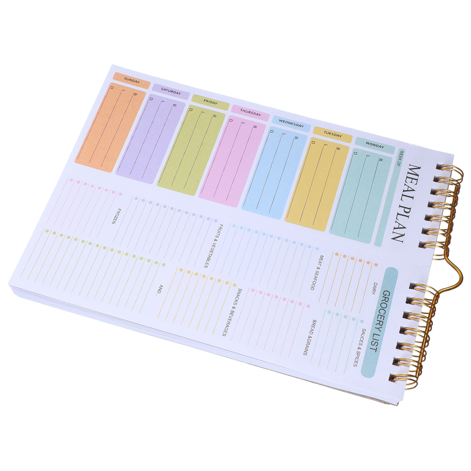 Meal Prep Menu - Weekly Meal Planner Notebook A5 Spiral