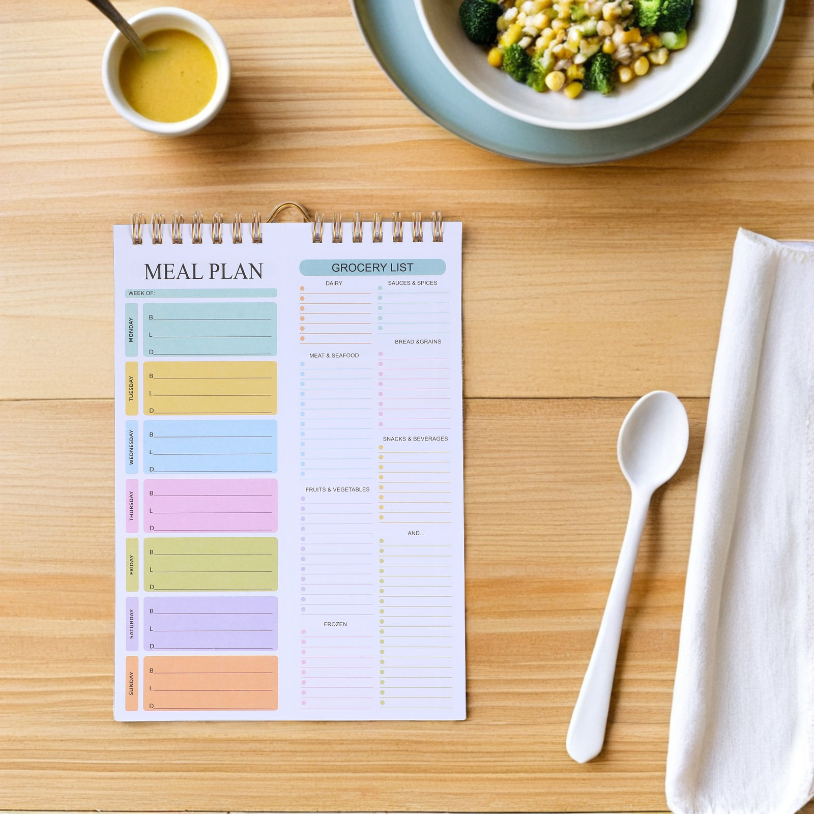 Meal Prep Menu - Weekly Meal Planner Notebook A5 Spiral