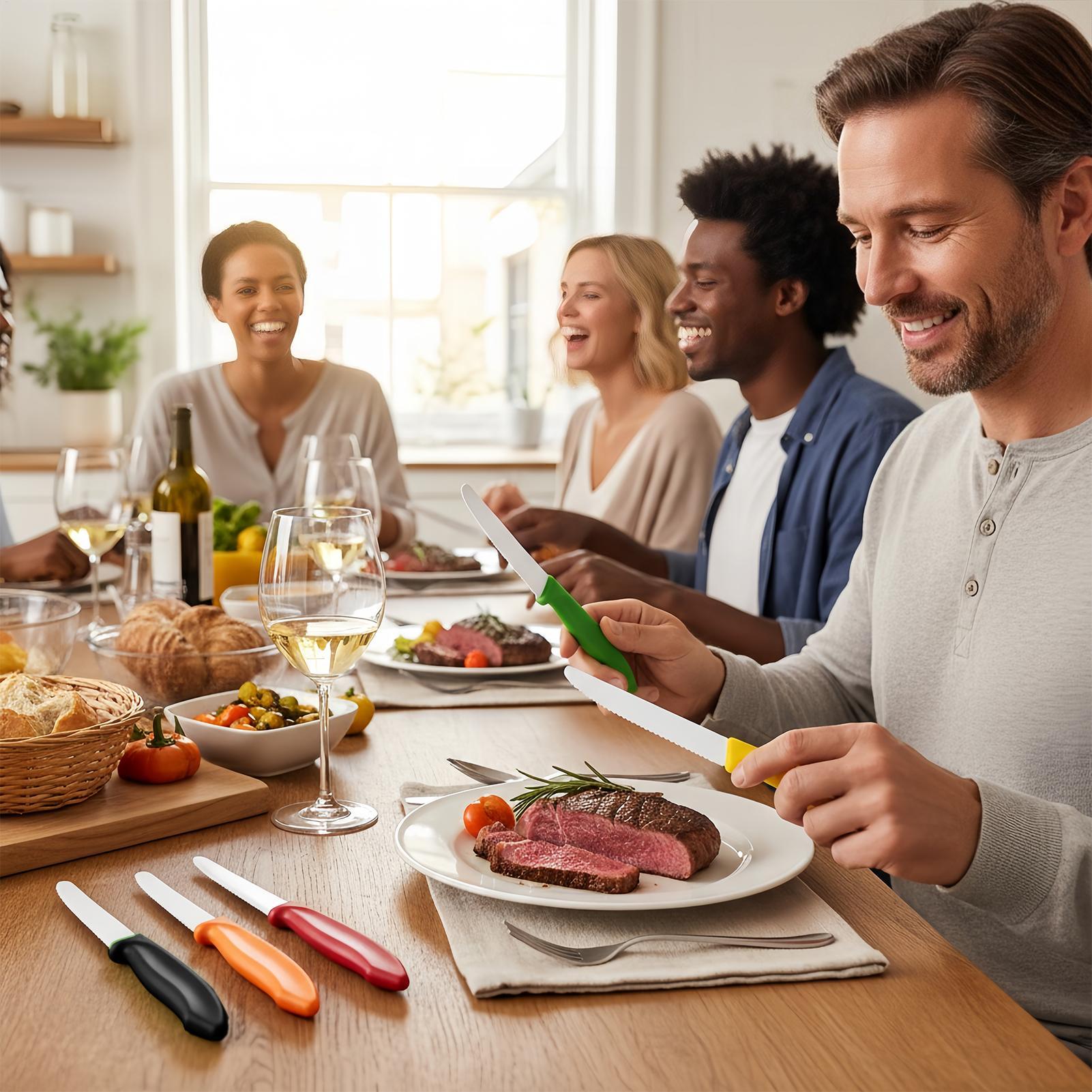 Meal Prep For Cutting - Serrated Steak Cutter 5 Pieces Ergonomic