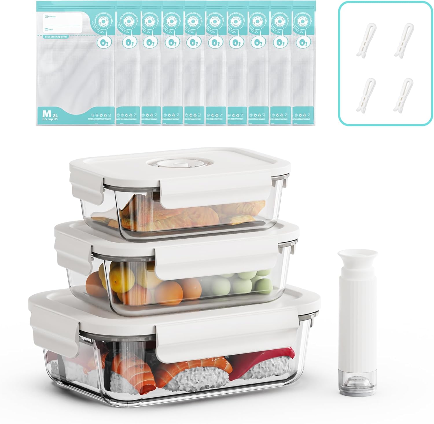 Meal Prep Vacuum Seal Containers - Vacuum Seal Glass Food Storage Containers,
