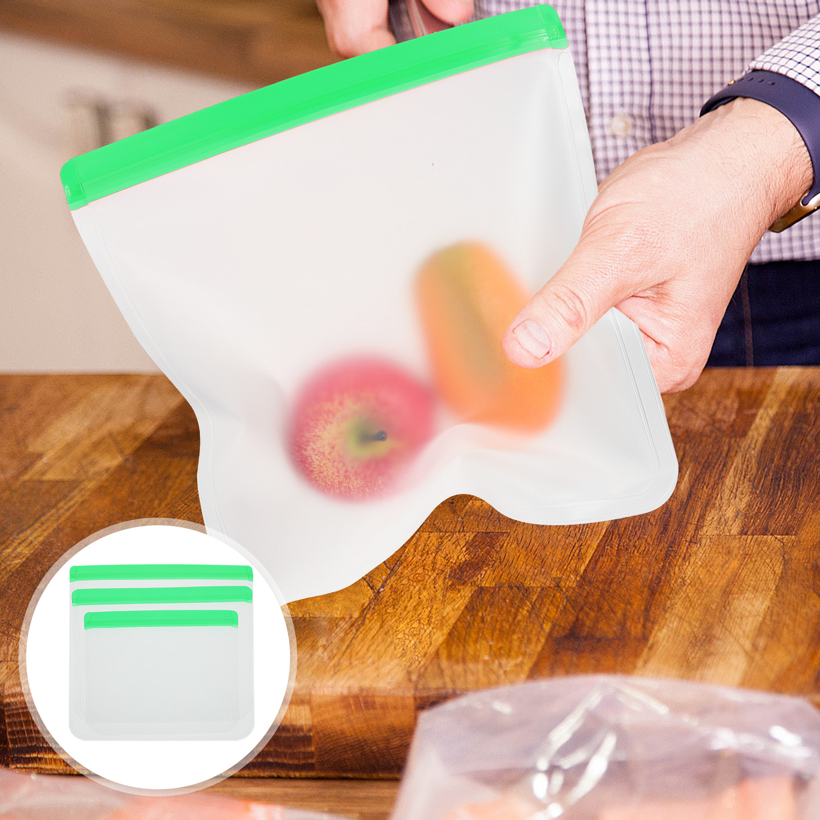 Meal Prep Vacuum Seal Containers - 3 Pcs Vacuum Storage Bags Fresh
