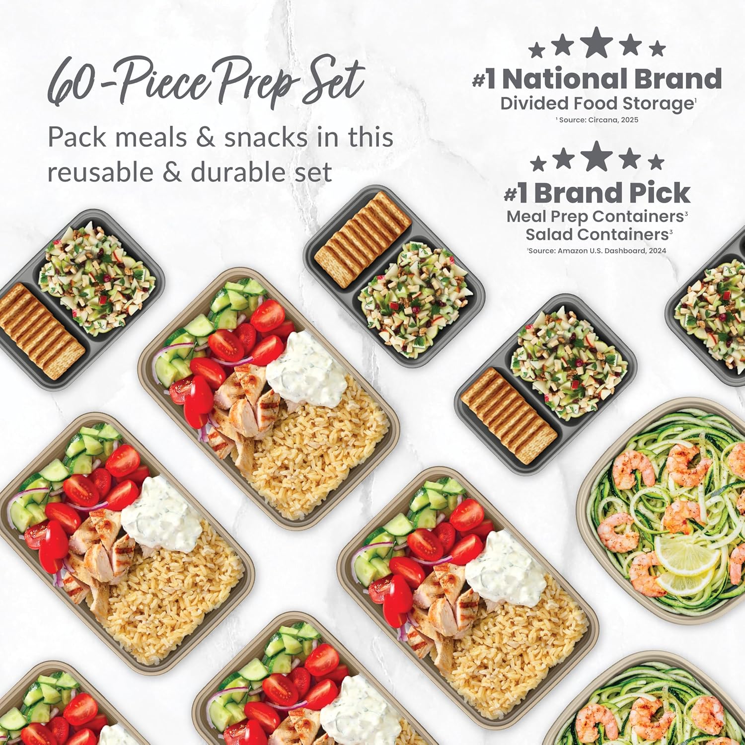 Prep 60-Piece Variety Meal Pre - Meal Prep Kit ulasan dan harga