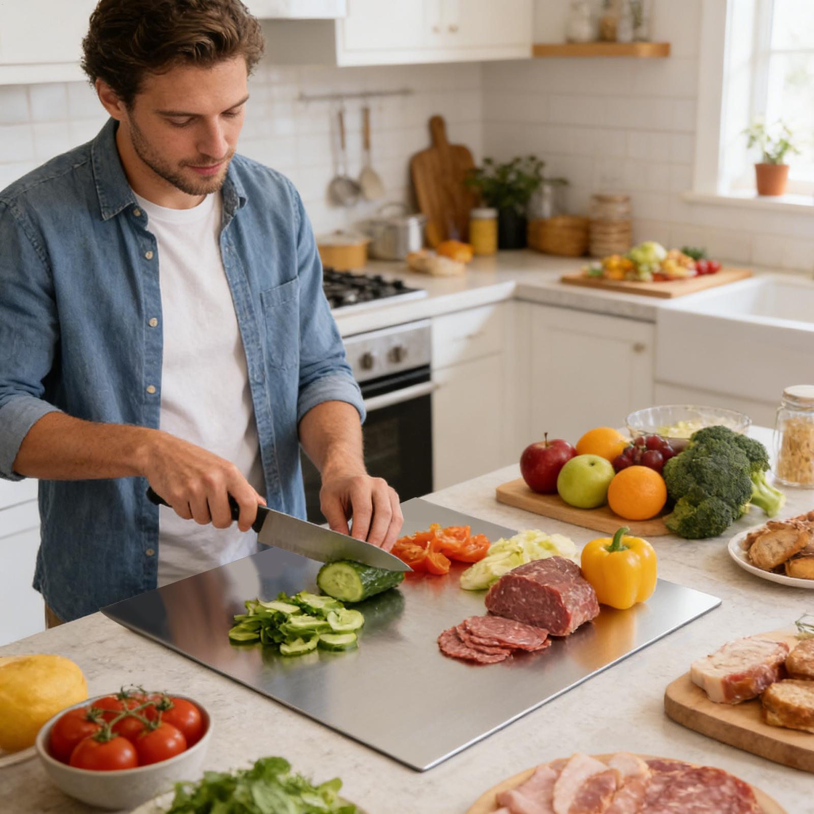 Stainless Steel Cutting Board  - Meal Prep For Cutting ulasan dan harga