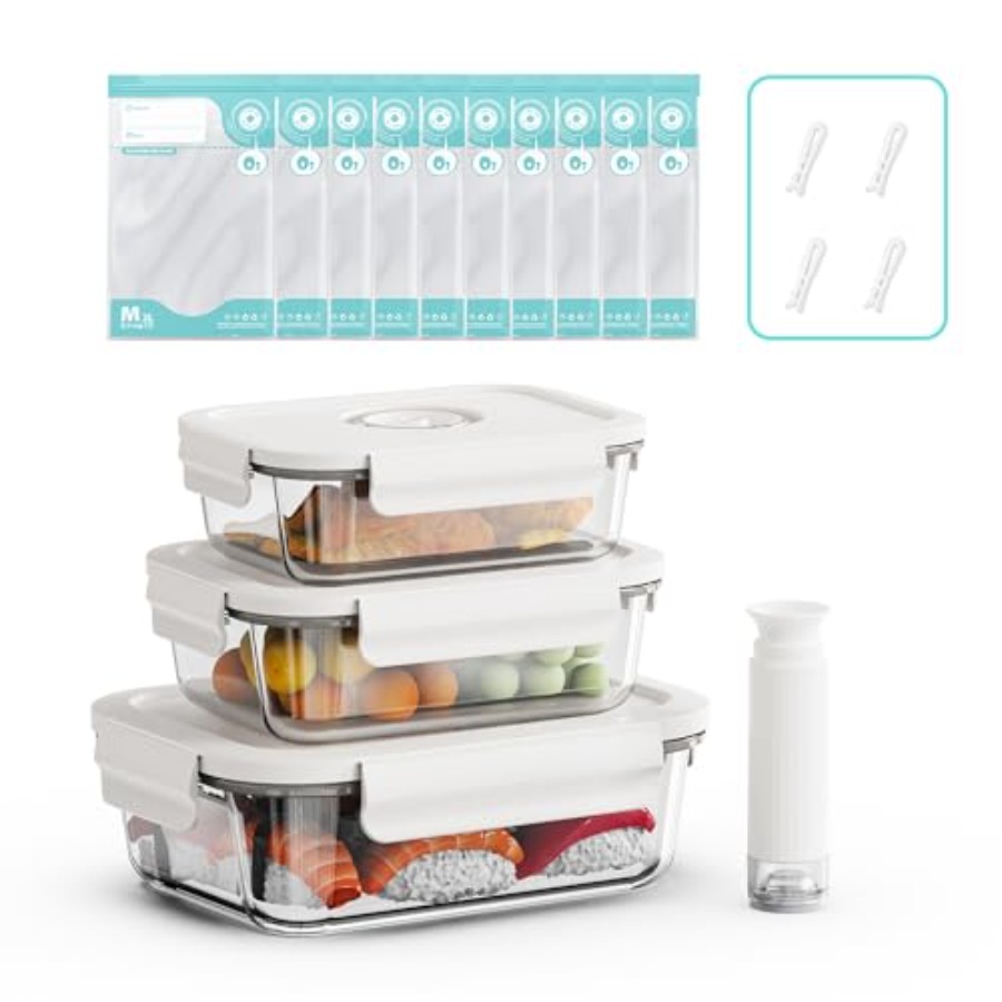 Vacuum Seal Glass Food Storage - Meal Prep Vacuum Seal Containers ulasan dan harga