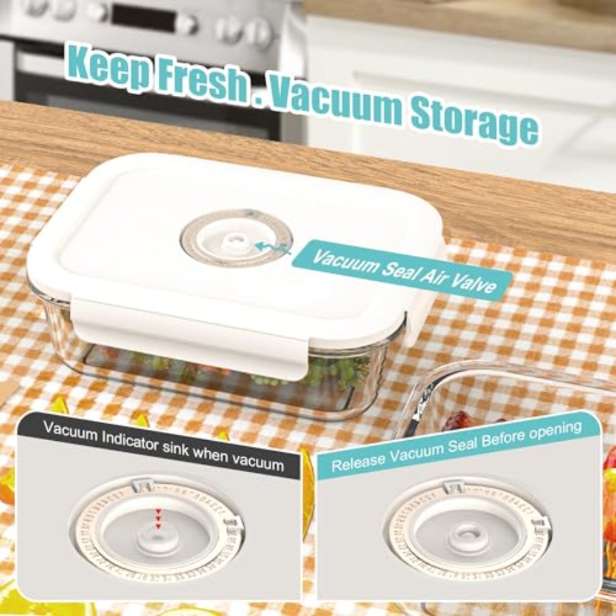 Vacuum Seal Glass Food Storage - Meal Prep Vacuum Seal Containers ulasan dan harga
