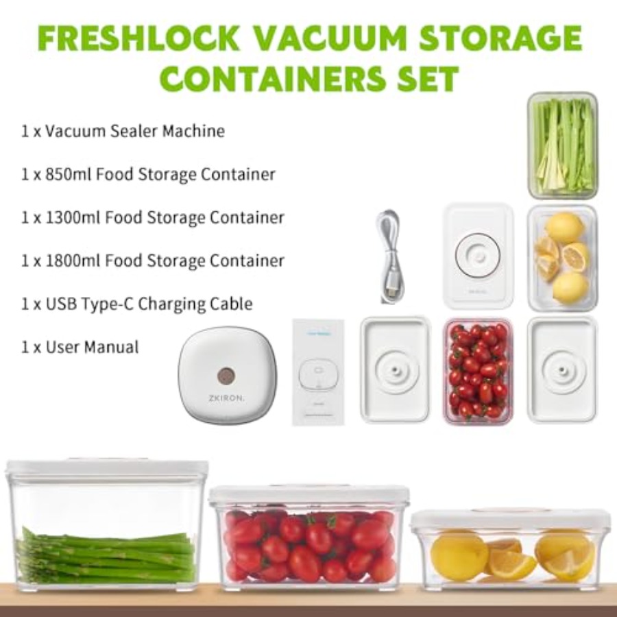 One-Touch Electric Vacuum Seal - Meal Prep Vacuum Seal Containers ulasan dan harga