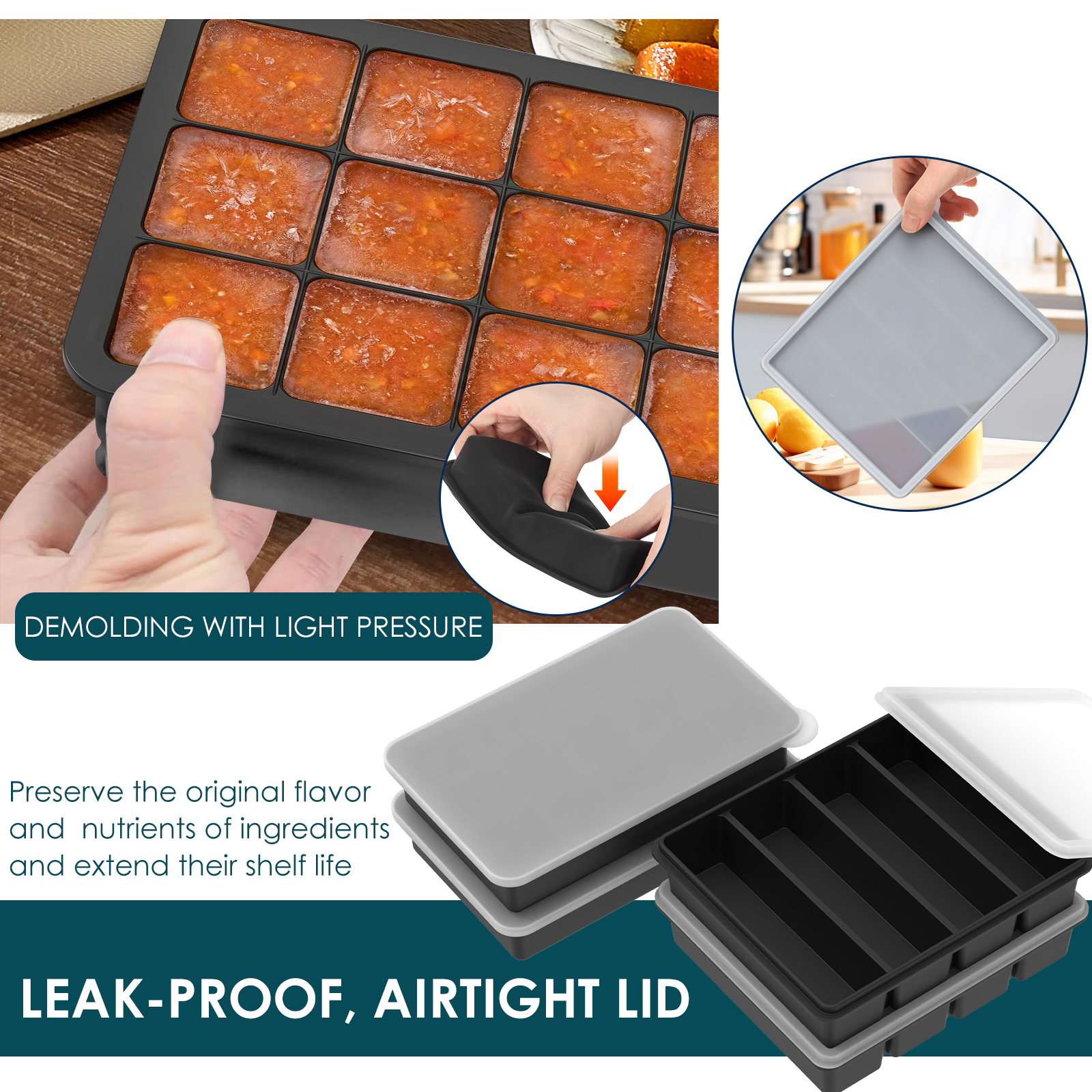 4 Pack Silicone Freezer Tray w - Meal Prep Menu ulasan dan harga