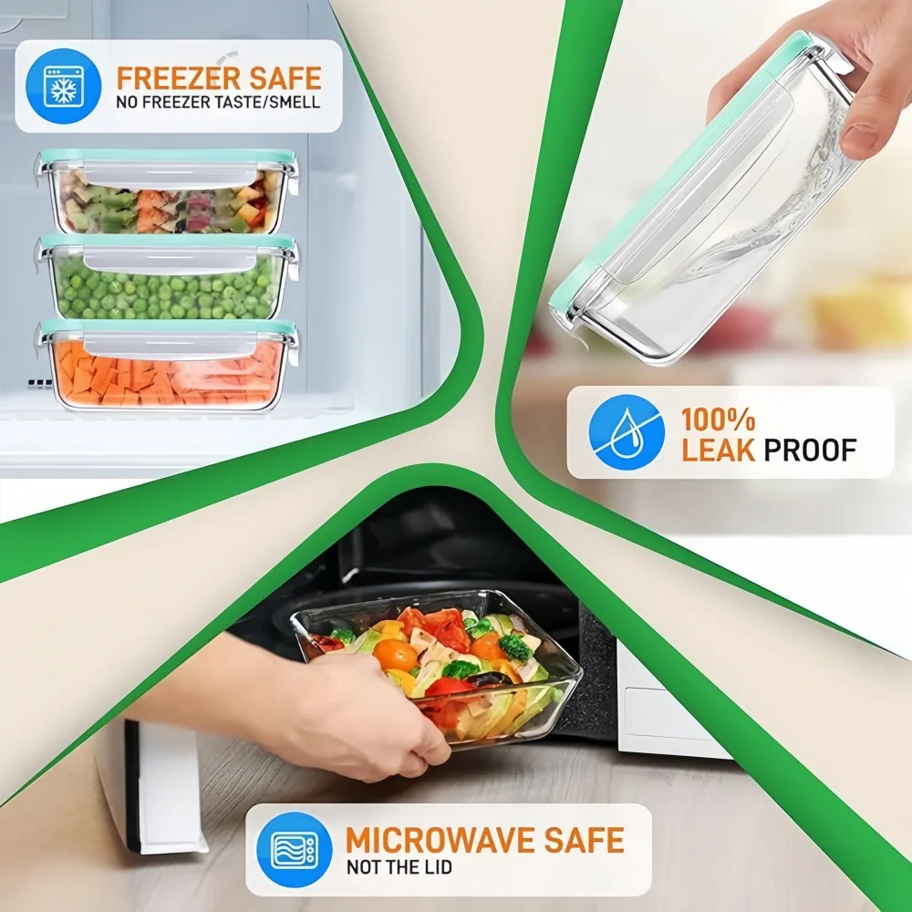 BPA-Free Glass Lunch Box Recta - Meal Prep Rezepte ulasan dan harga