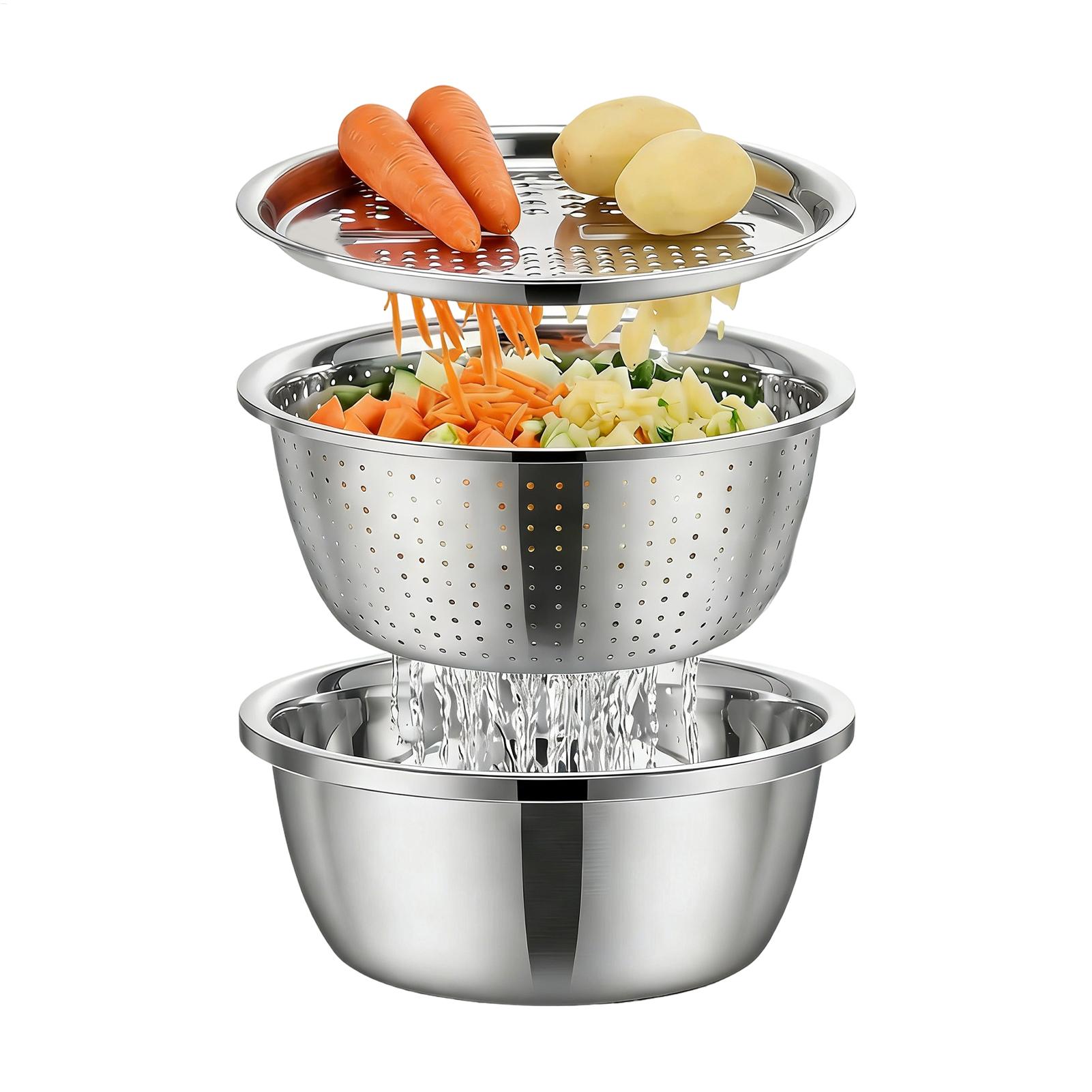 Stainless Steel Colander Strai - Meal Prep Rice ulasan dan harga