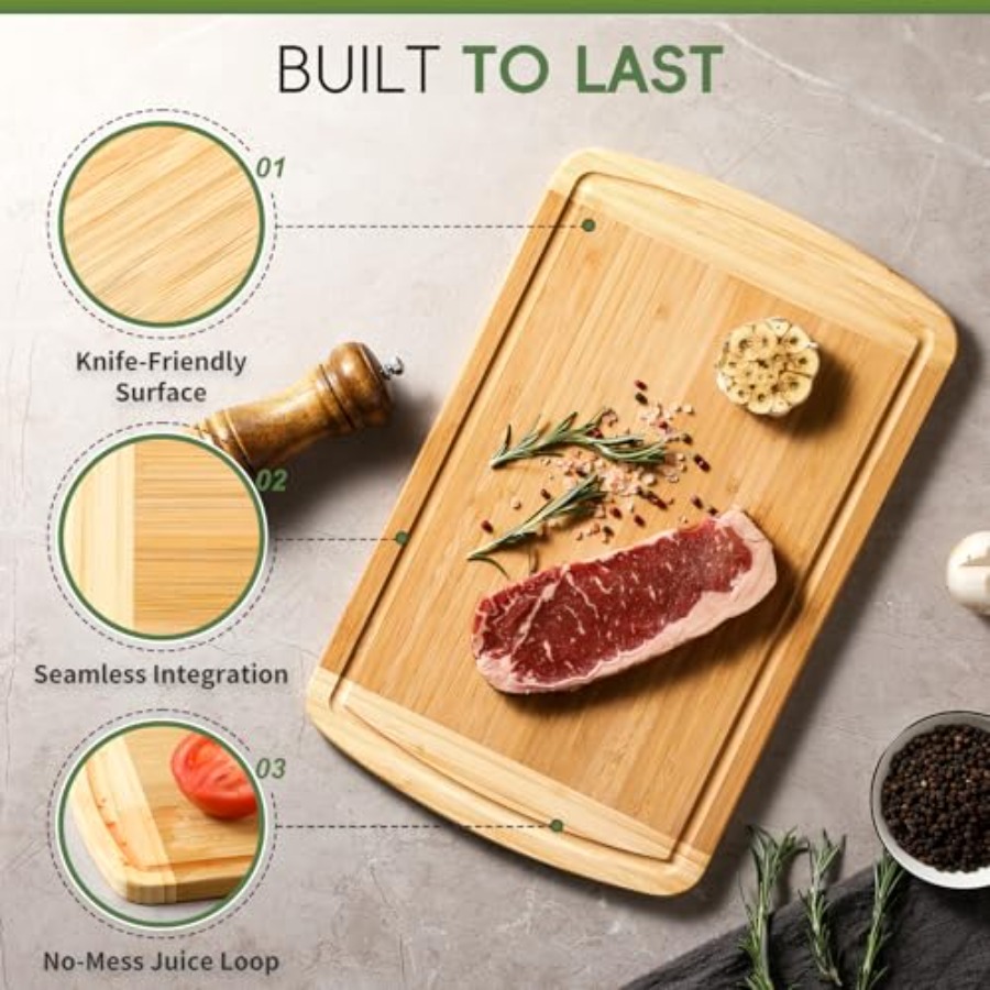 Large Wooden Cutting Board for - Meal Prep For Cutting ulasan dan harga