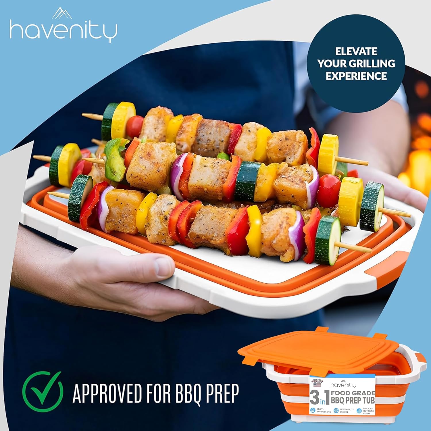 8L Collapsible BBQ Prep Tub wi - Meal Prep For Cutting ulasan dan harga