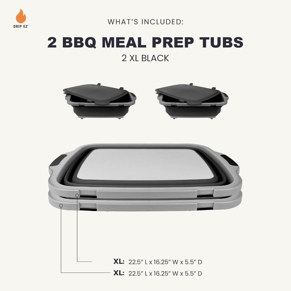 Collapsible BBQ Prep Tubs 2-Pi - Meal Prep For Cutting ulasan dan harga