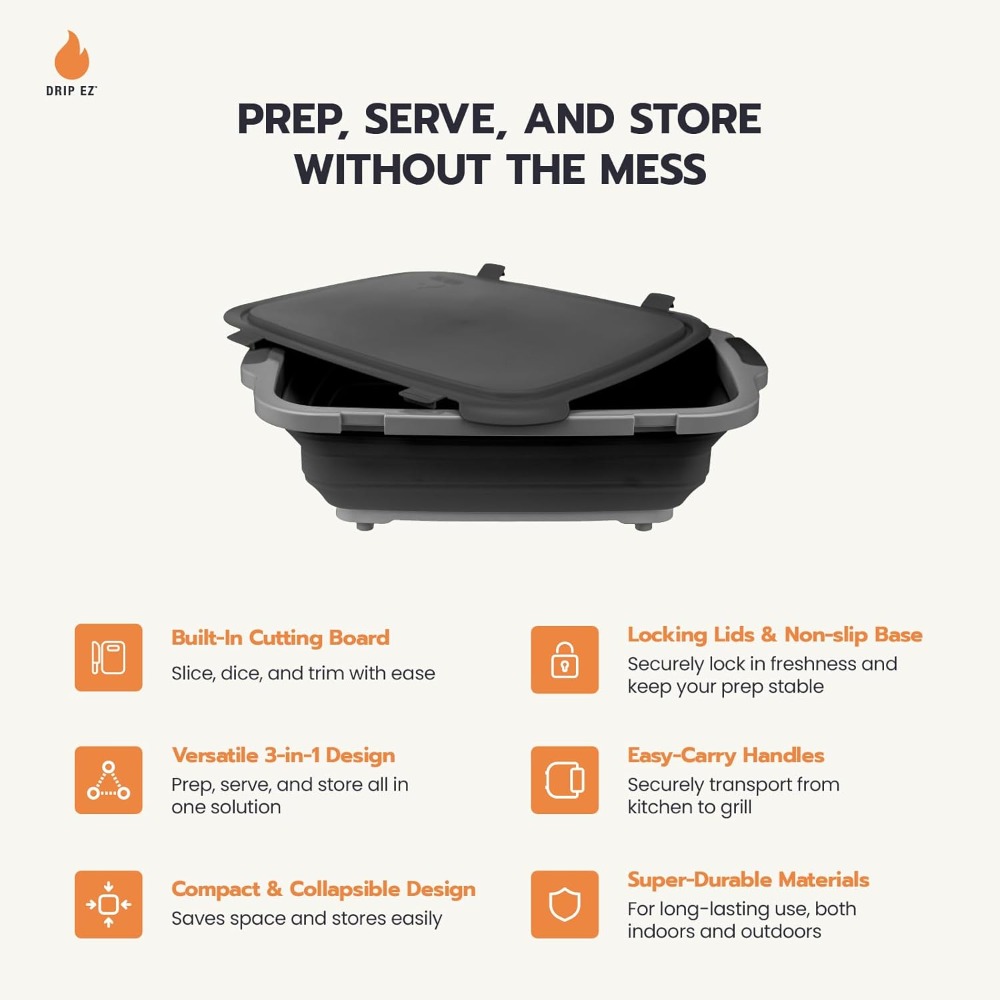 Collapsible BBQ Prep Tubs 2-Pi - Meal Prep For Cutting ulasan dan harga