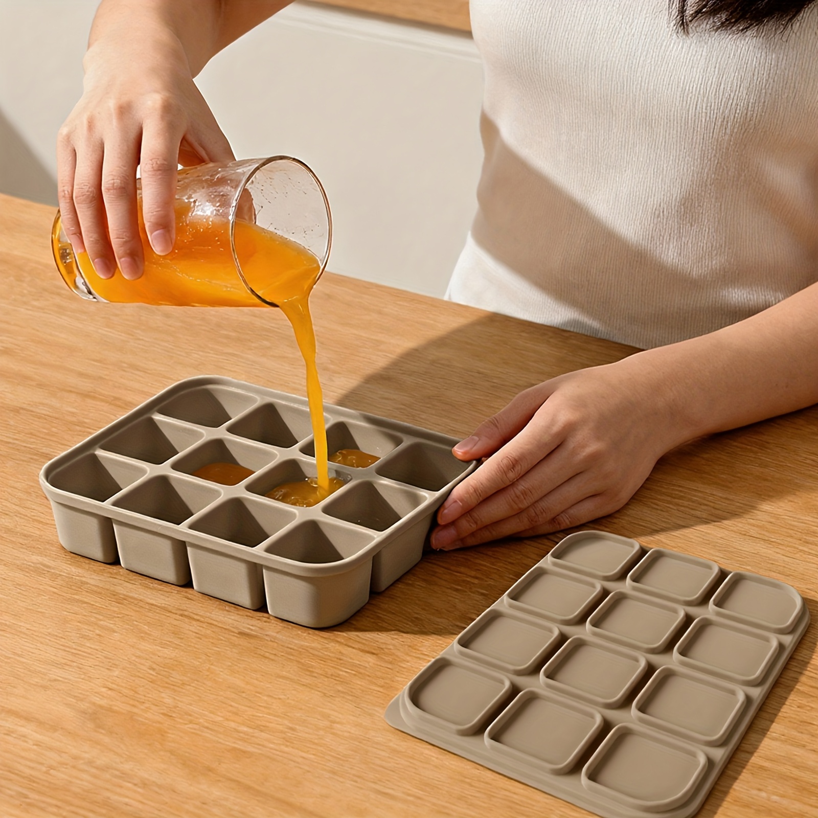 12-Cube Silicone Ice Tray with - Meal Prep Menu ulasan dan harga
