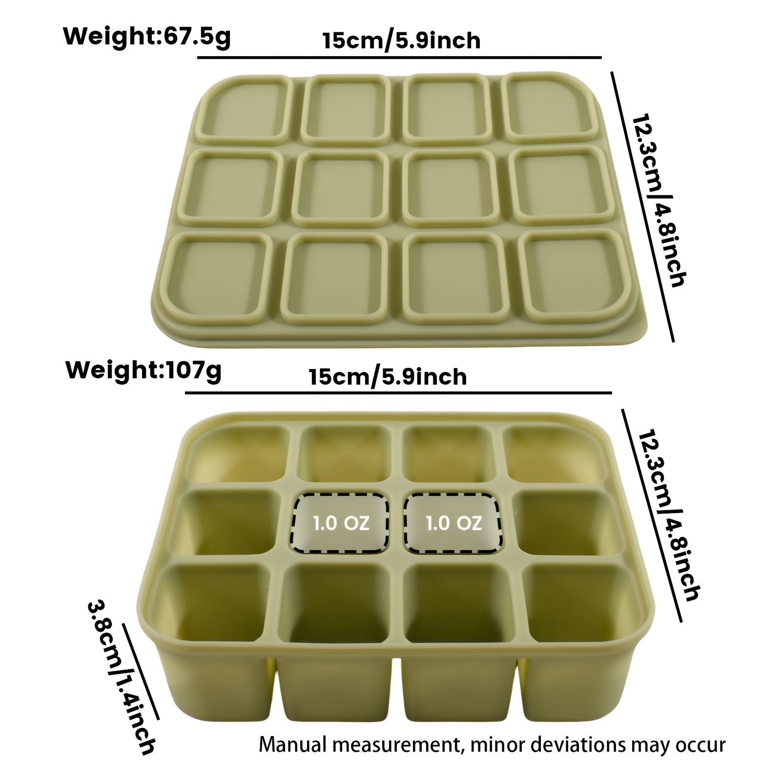 12-Cube Silicone Ice Tray with - Meal Prep Menu ulasan dan harga