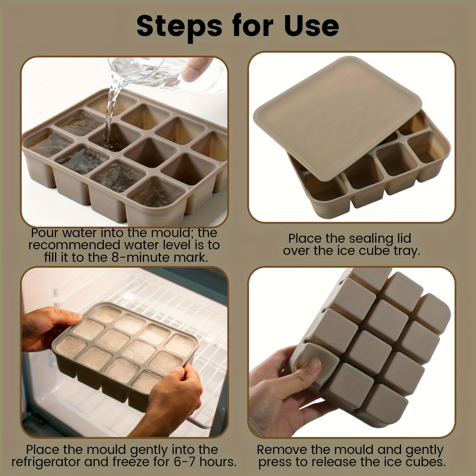 12-Cube Silicone Ice Tray with - Meal Prep Menu ulasan dan harga