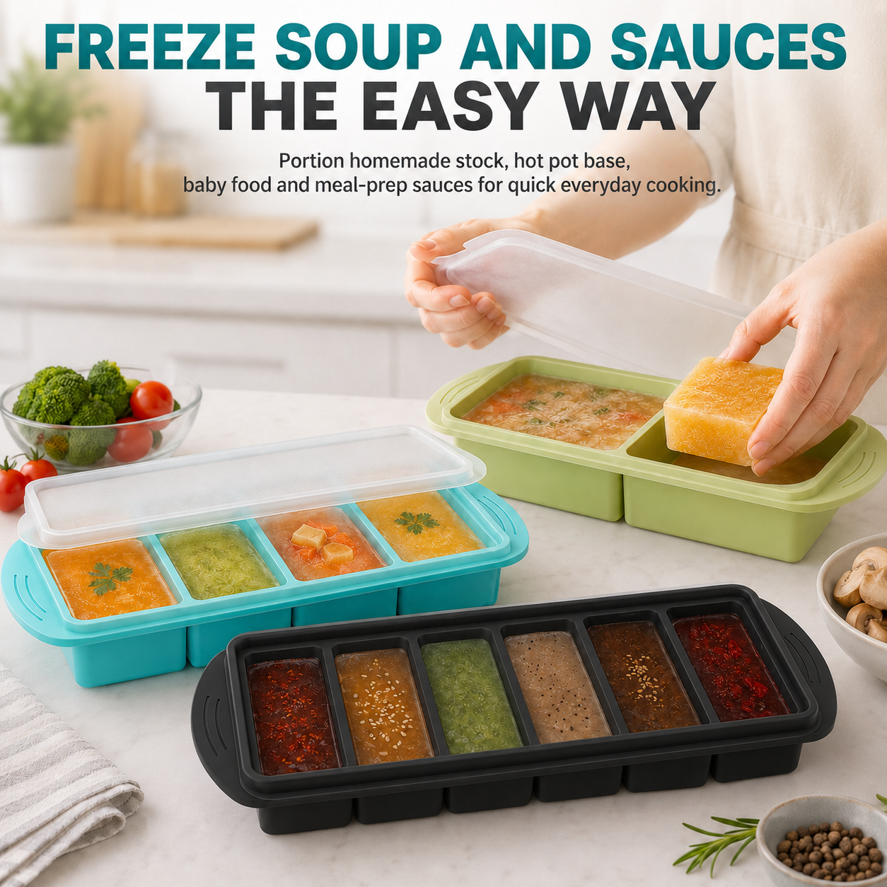 3 Pack Silicone Freezer Trays  - Meal Prep Menu ulasan dan harga