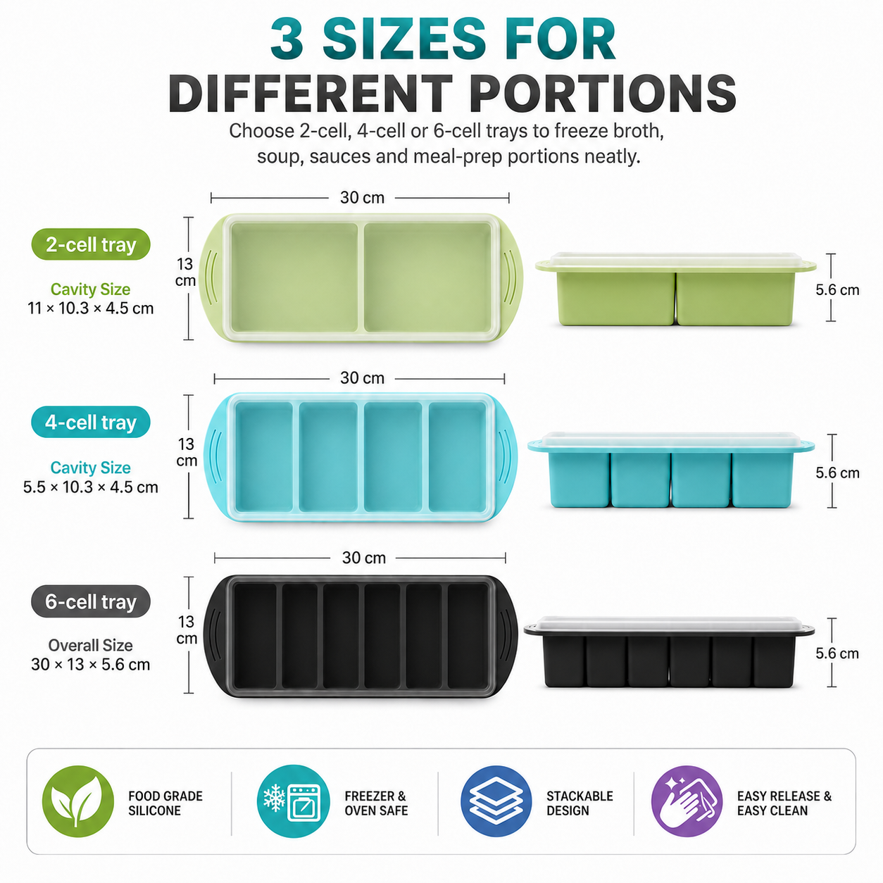 3 Pack Silicone Freezer Trays  - Meal Prep Menu ulasan dan harga