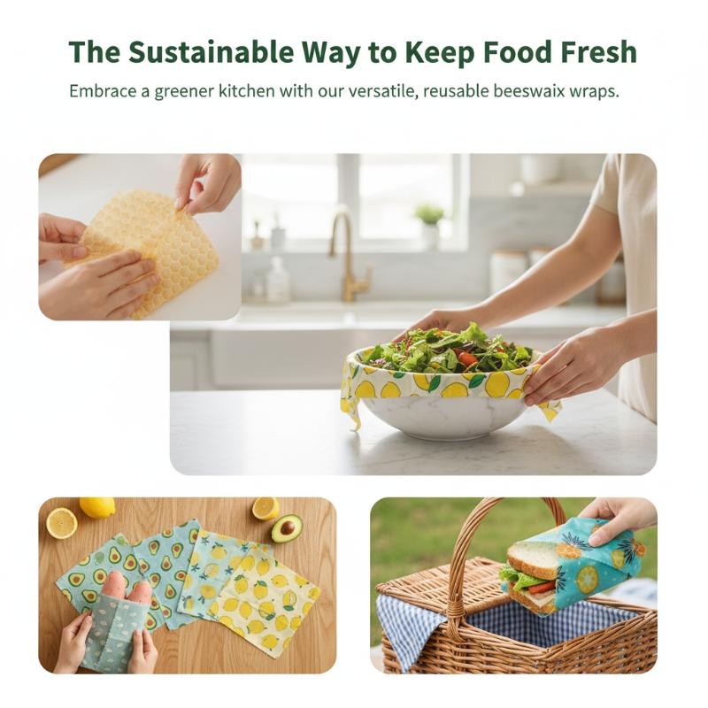 Beeswax Food Wrap 3sheets Reus - Meal Prep Wraps ulasan dan harga