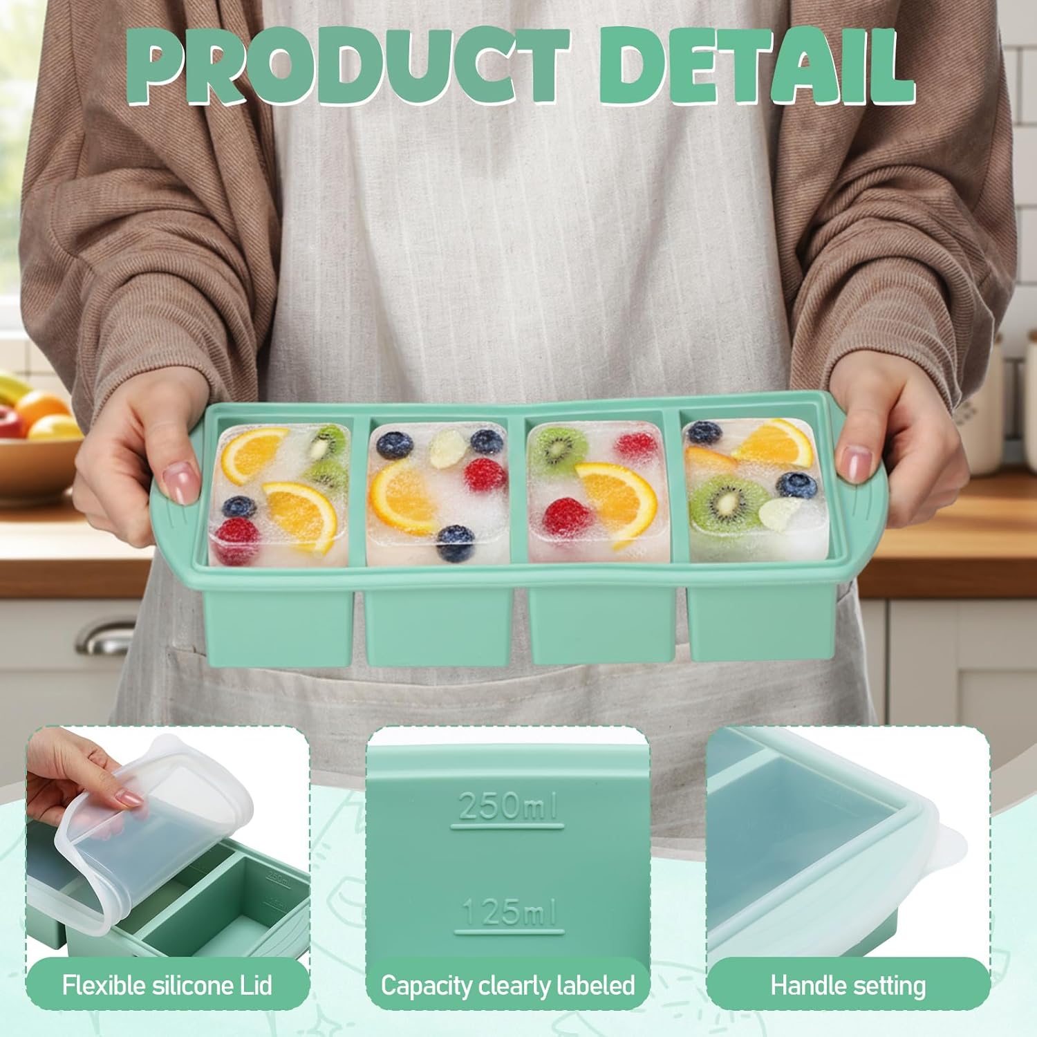 Silicone Freezer Tray with Lid - Meal Prep Menu ulasan dan harga