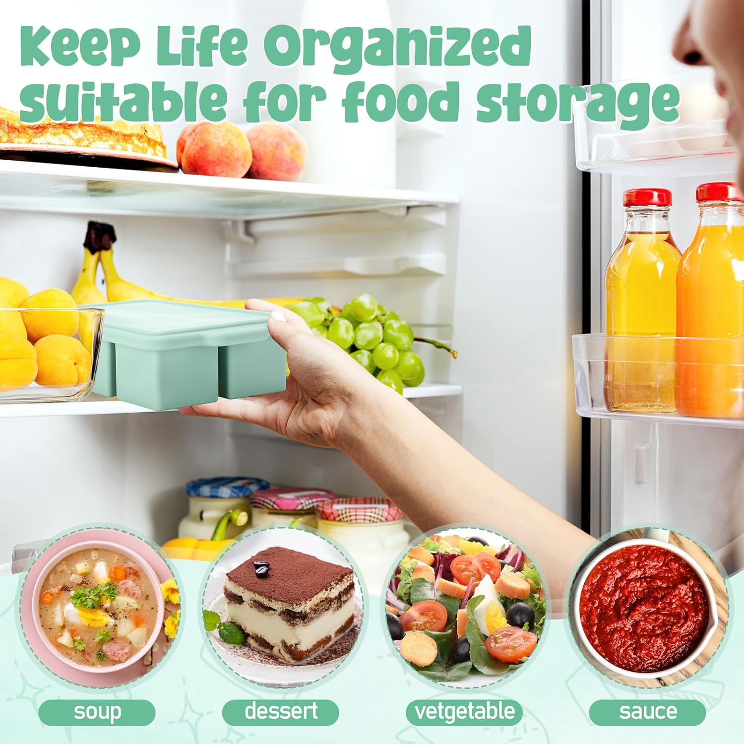 Silicone Freezer Tray with Lid - Meal Prep Menu ulasan dan harga