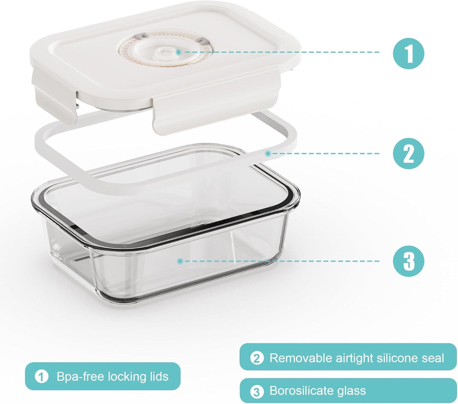 Vacuum Seal Glass Food Storage - Meal Prep Vacuum Seal Containers ulasan dan harga