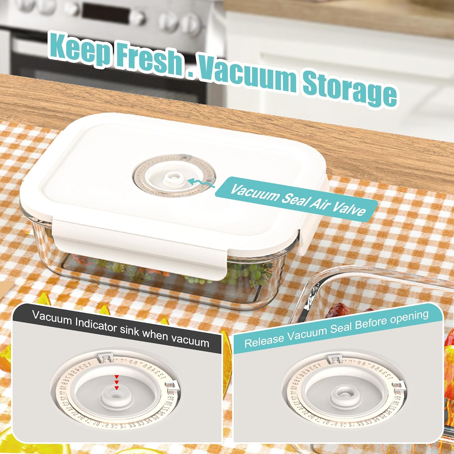 Vacuum Seal Glass Food Storage - Meal Prep Vacuum Seal Containers ulasan dan harga