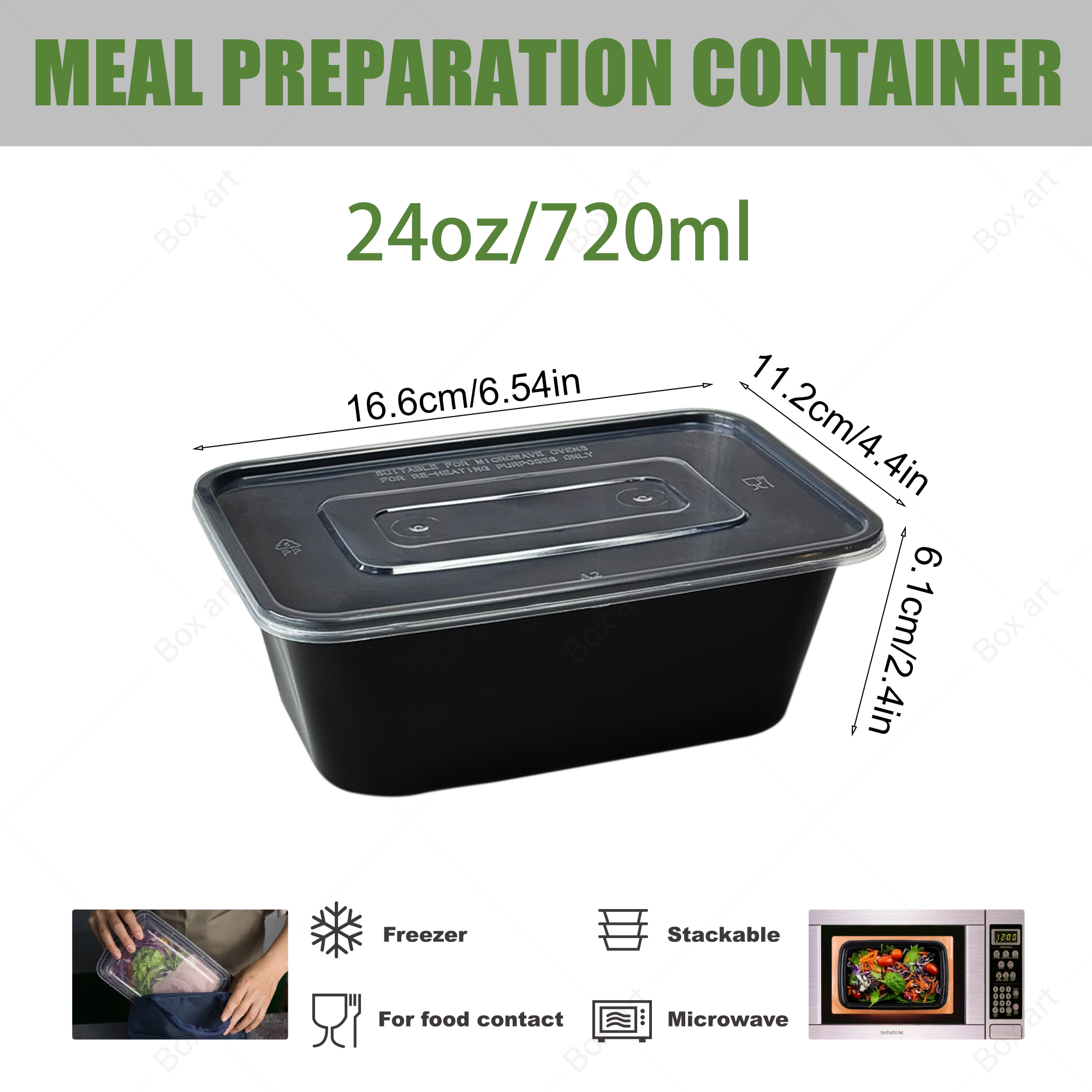 15/50Pcs, 720ml Rectangular Me - Meal Prep Menu ulasan dan harga