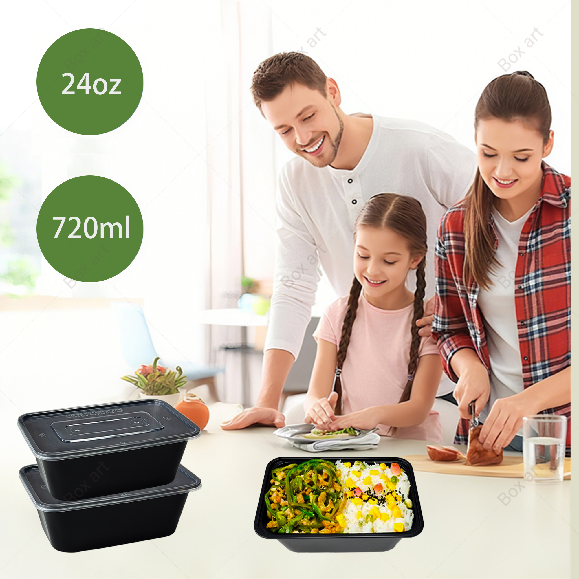 15/50Pcs, 720ml Rectangular Me - Meal Prep Menu ulasan dan harga