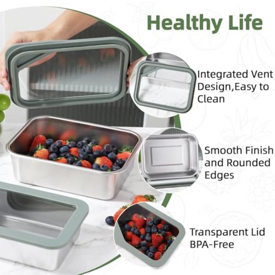 3PCS Stainless Steel Food Stor - Meal Prep Kit ulasan dan harga